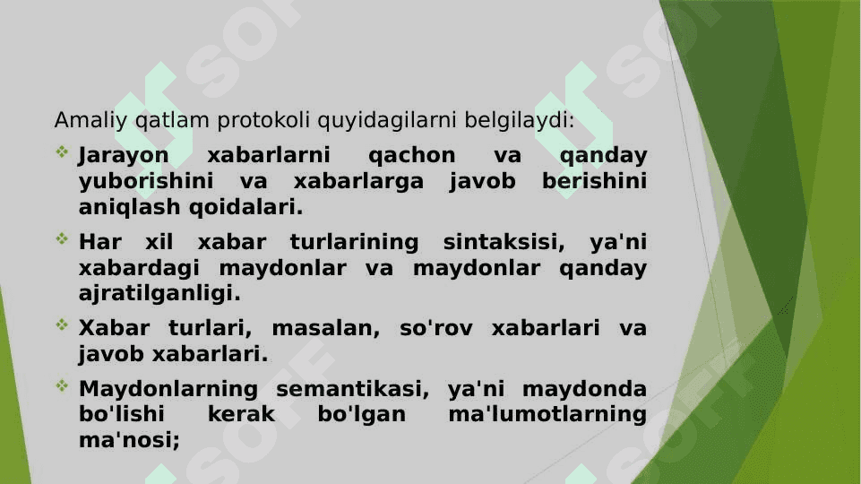 Amaliy pog’ona protokollari va xizmatlari 2