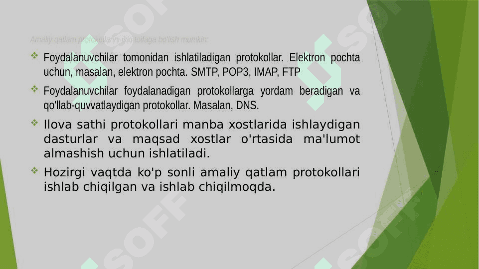 Amaliy pog’ona protokollari va xizmatlari 3