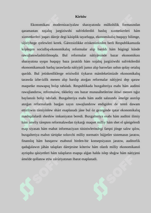 Ishki audit túsinigi, oniń maqset hám waziypaları 2