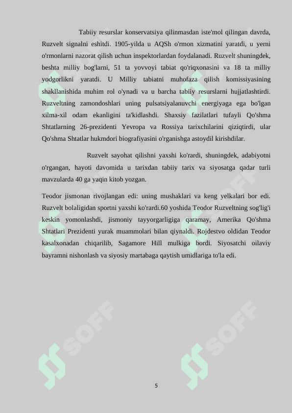 AQSH Teodor Ruzvelt Prezidentligi davri 5