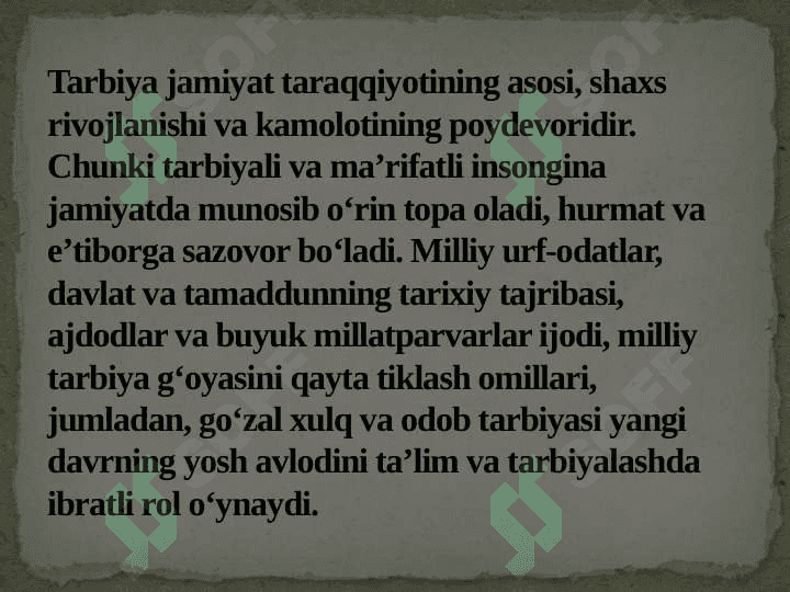 TARBIYA FANI BARKAMOL AVLOD TARBIYASINING MUHIM MANBAYI 2