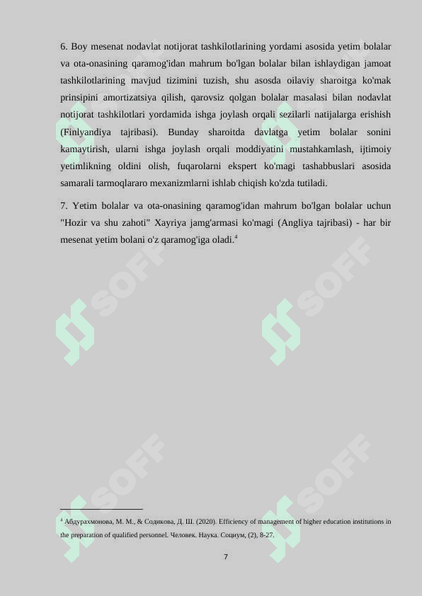 OTA-ONA QARAMOG’ISIZ QOLGAN BOLALARGA VASIY VA HOMIY TAYINLASH TIZIMI KURS ISHI 7
