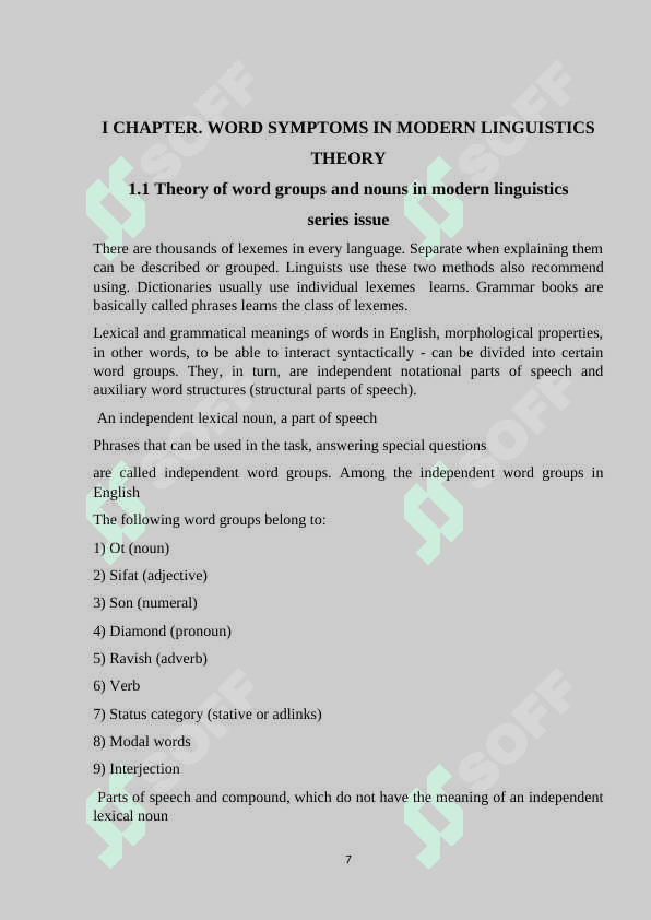 Features of translating noun phrases and number categories in English 7