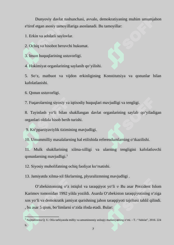 TARAQQIYOTNING O‘ZBEK MODELIDA MA’NAVIYATNING O‘RNI kurs ishi 7