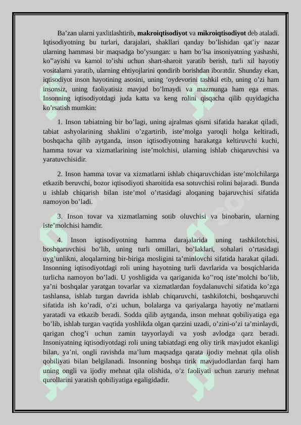 Iqtisodiy qonunlar va kategoriyalar, ularning bilishdagi ahamiyati. 6