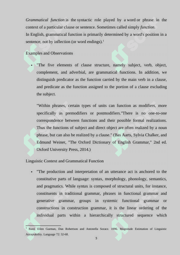 THE GRAMMATICAL FUNCTIONS OF WORDS IN ENGLISH SENTENCES COURSE PAPER.docx 5