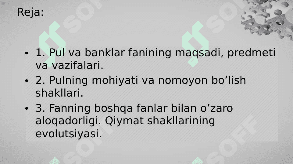 “Pulning paydo bo’lishi, zarurligi va funksiyalari” 2