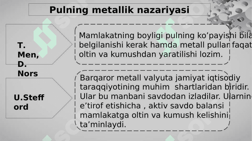 PUL NAZARIYALARI 6