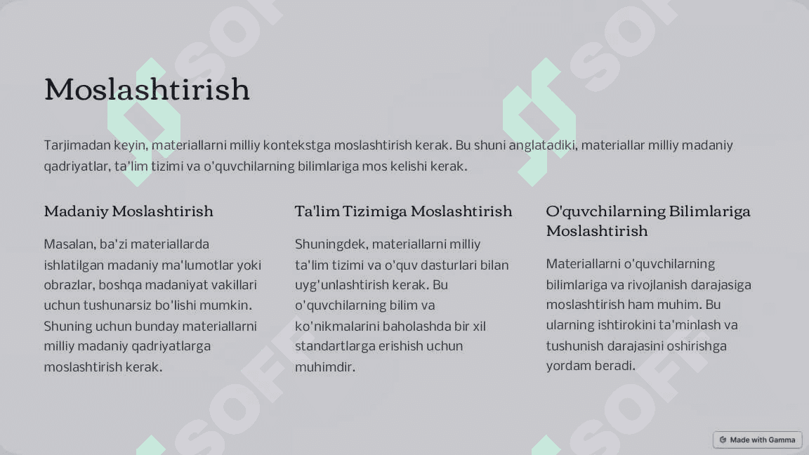 Xalqaro ta'lim dasturlari materiallarini tarjima qilish va moslashtirish 3