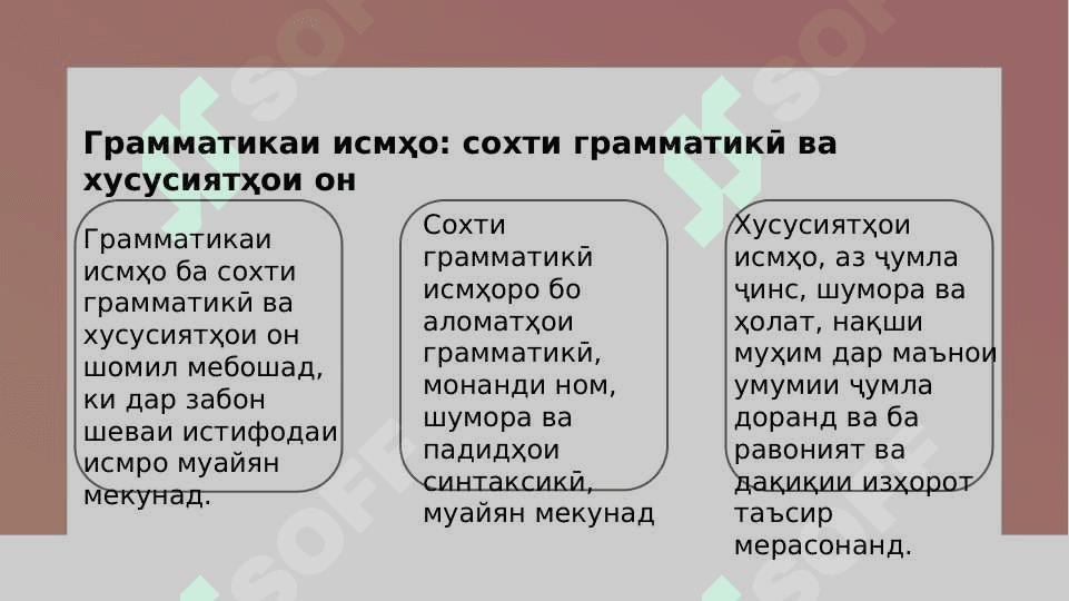 Исм ва сохти сарфии он 8