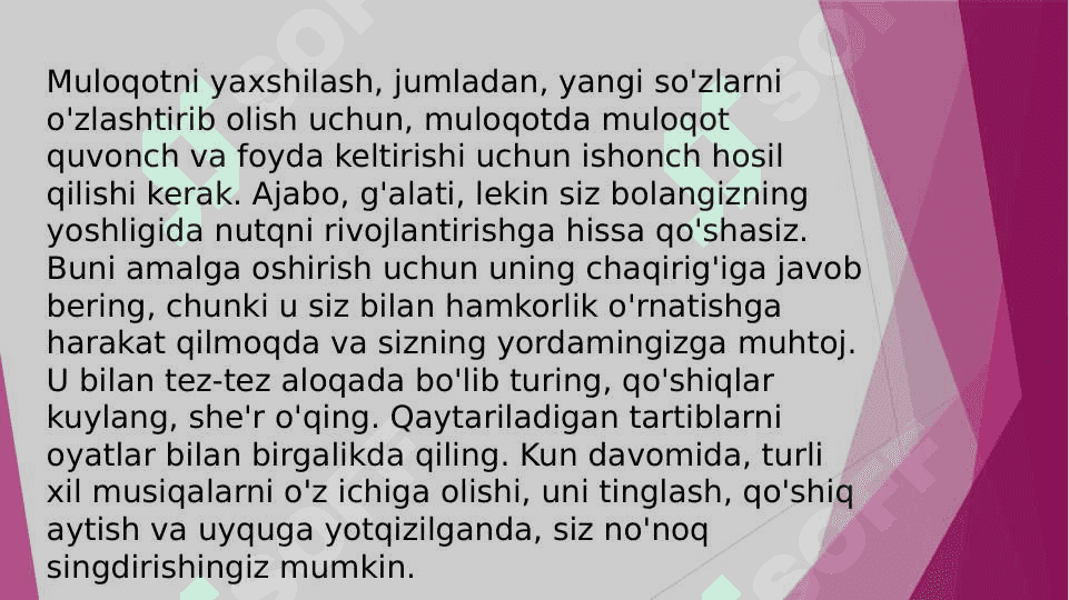 Bolalar lug’at boyligini shakllanishining asosiy bosqichlari. 4