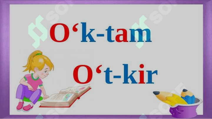Alifbe O'o' tovushi va O'o'  harfini mustahkamlash 8