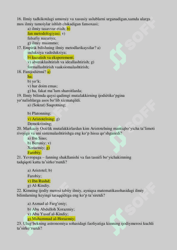 ILMIY TADQIQOT METODOLOGIYASI FANIDAN TEST 100 TALIK 3