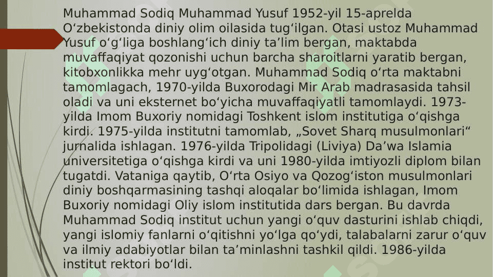 Shayx Muhammad Sodiq Muhammad Yusuf ibn Muhammad Ali 3