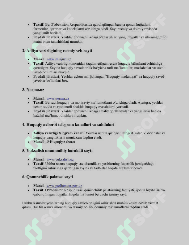 Yoshlar Ishlar Agentligi suhbat savollari(javoblari bilan) 2