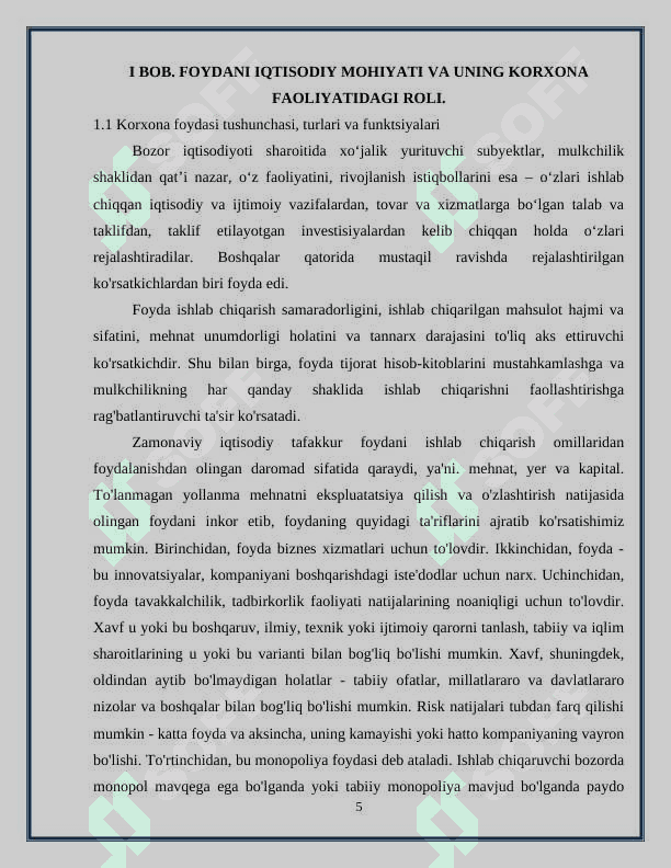 Korxona foydasini shakllantirish va undan samarali foydalanish yo’llari 5