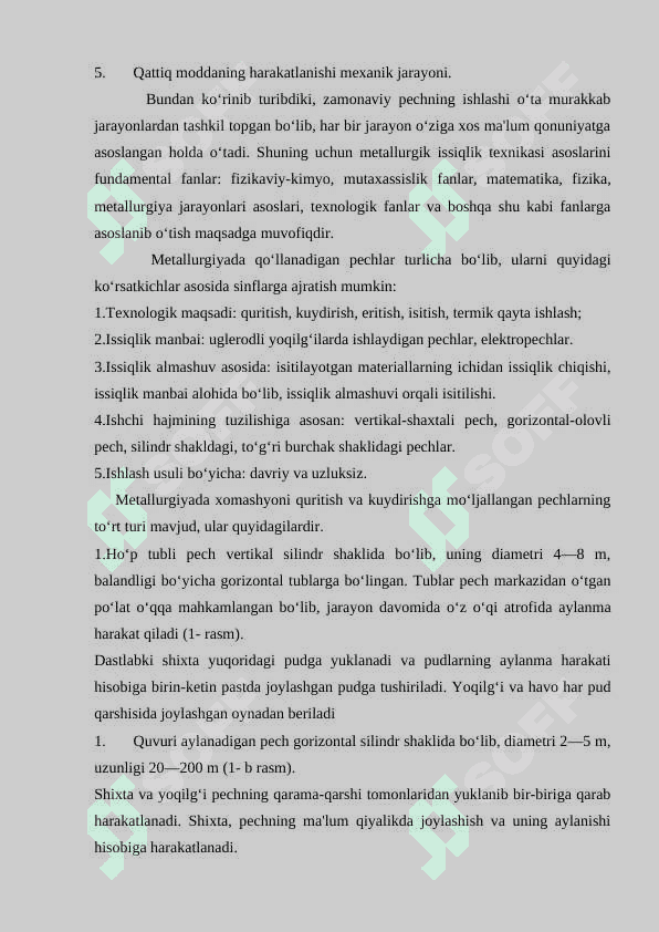 Qaynar qatlam pеchi tasnifi,tuzulishi va ishlash prinsipi 4