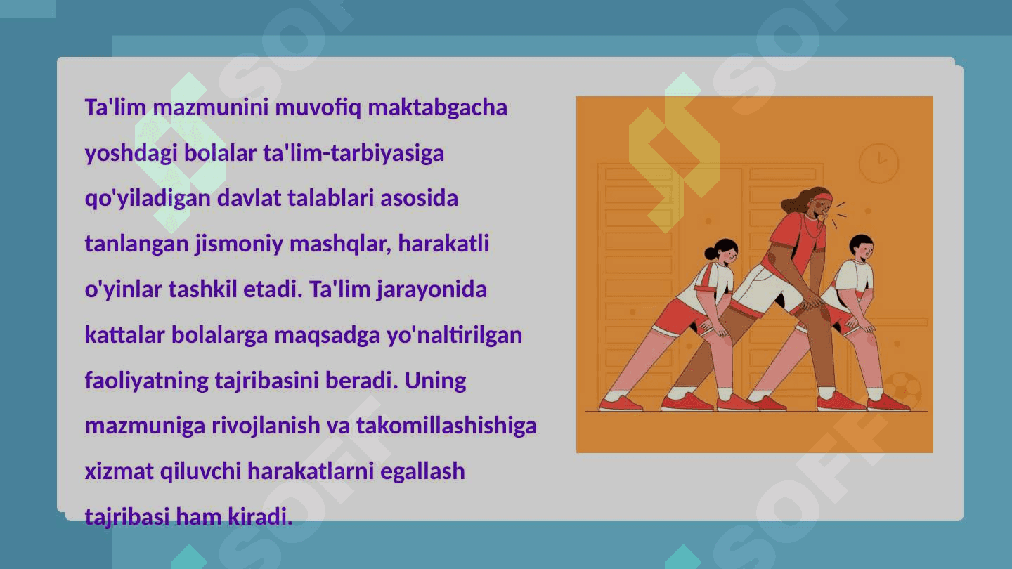Maktabgacha yoshdagi bolalarning umumiy jismoniy tayyorgarliklari asoslari 4