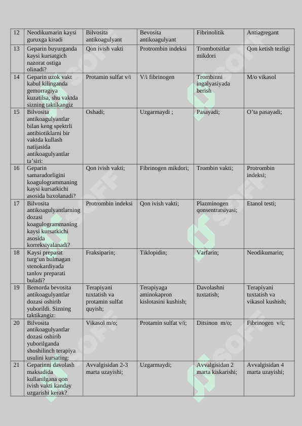 Xirurgiya 30 talik test. Tibbiyot testlari-8 2