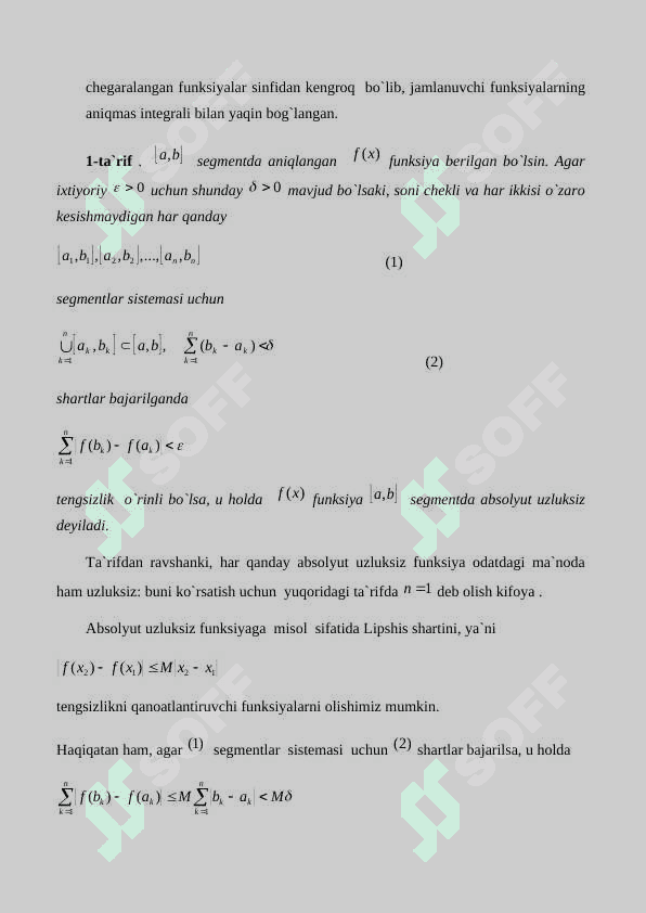 Absolyut uzluksiz va singulyar funksiyalar  kurs ishi 7