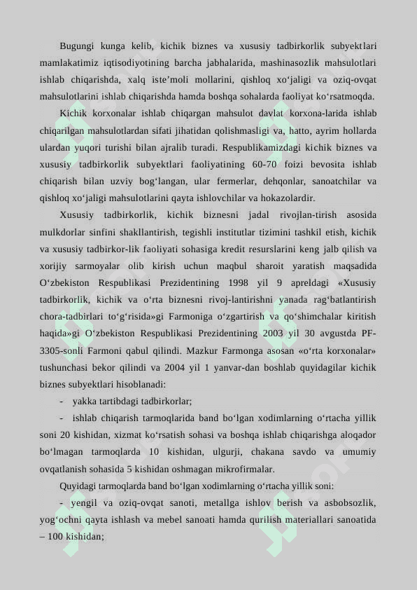 O‘zbekistonda tadbirkorlik faoliyatini rivojlantirish yо‘nalishlari. 3