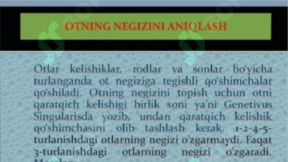 Ot soʻz turkumi. Lotin tili 4