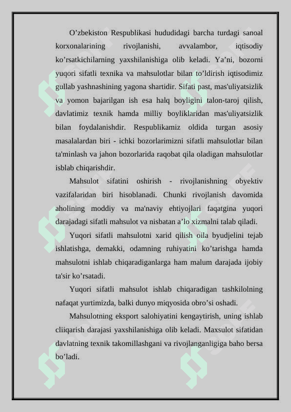 MAHSULOT SIFATI 2