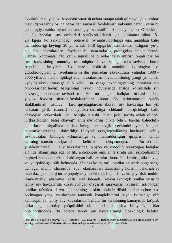 Baliqlarni ekotizmdagi ahamiyati 7