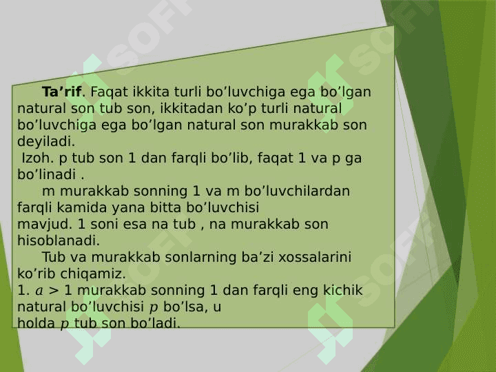 Tub va murakkab sonlar 3