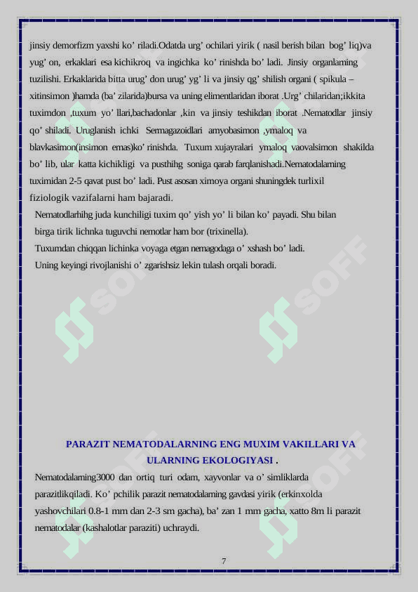 Parazit chuvalchanglar 7