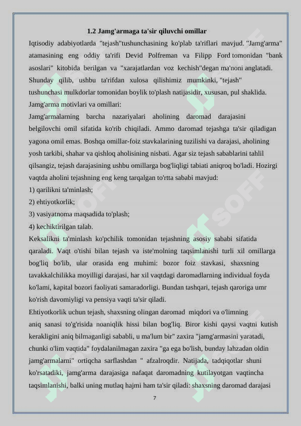 Iqtisodiy jamg’arish mohiyati va manbalari 7
