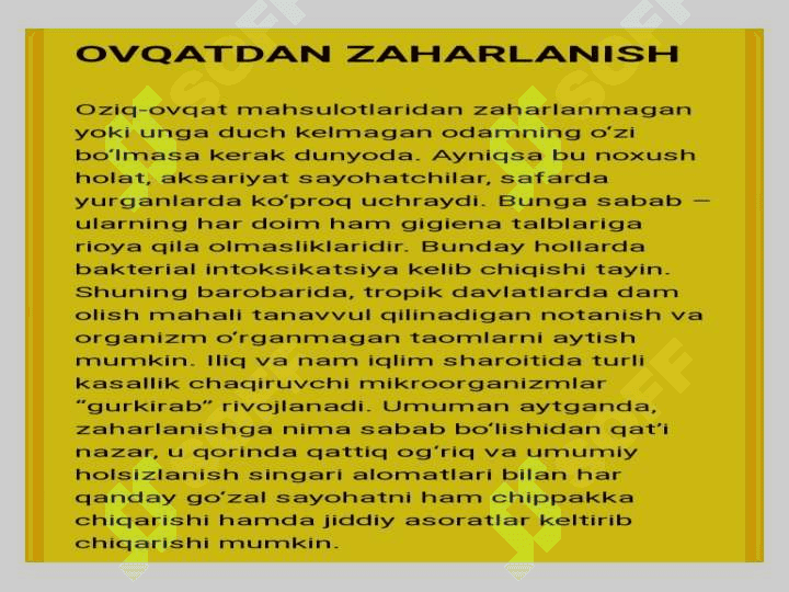 Ovqatdan zaxarlanishlar va ularning profilaktikasi 3