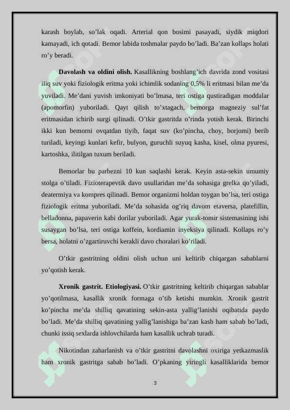 Ovqat hazm qilish organlarining asosiy kasalliklari 3