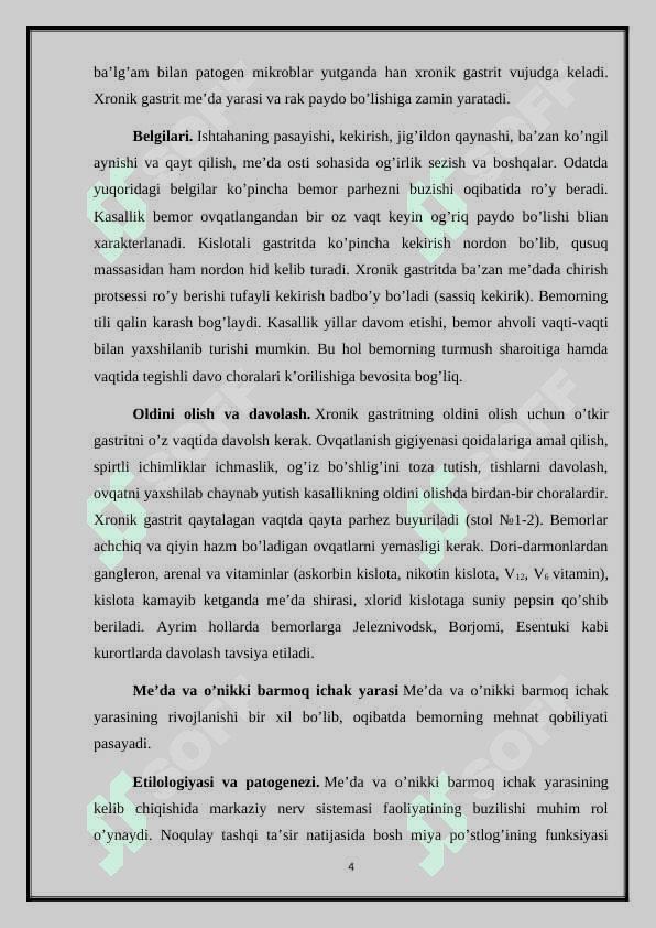 Ovqat hazm qilish organlarining asosiy kasalliklari 4