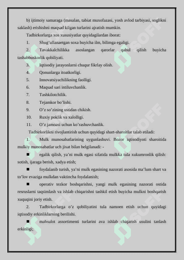 Tadbirkorlik tushunchasi, moxiyati va uni rivojlantirish uchun shart- sharoitlar 2