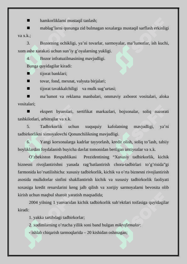 Tadbirkorlik tushunchasi, moxiyati va uni rivojlantirish uchun shart- sharoitlar 3