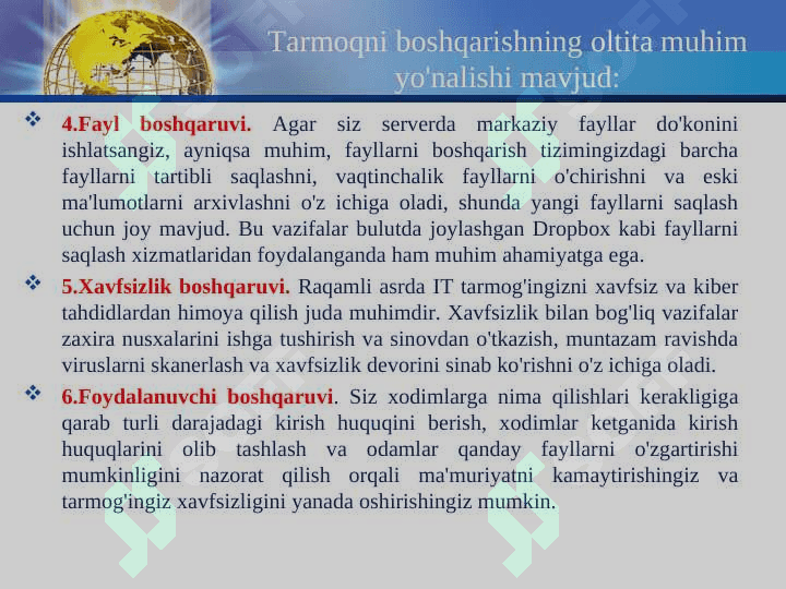TARMOQ RESURSLARINI BOSHQARISH 7