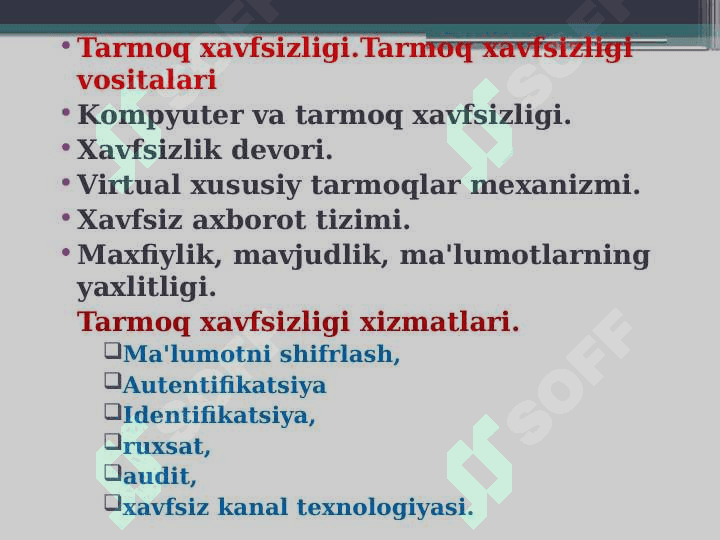 TARMOQLARDA XAVFSIZLIK MUAMMOLARI.. 2