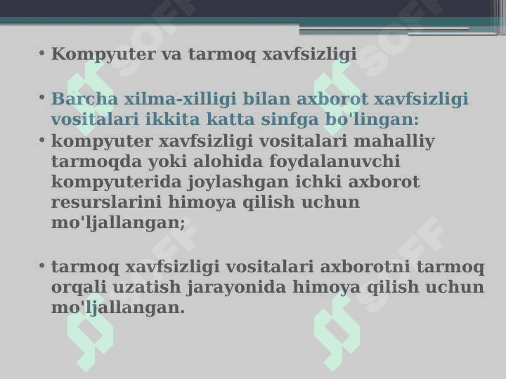 TARMOQLARDA XAVFSIZLIK MUAMMOLARI.. 3