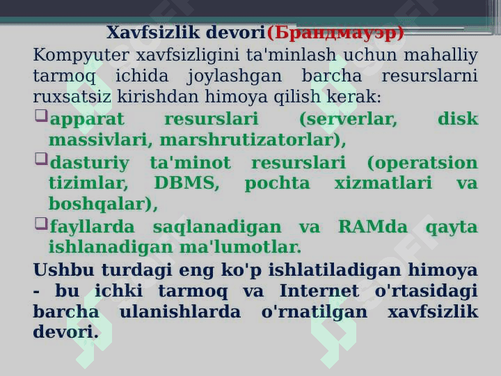 TARMOQLARDA XAVFSIZLIK MUAMMOLARI.. 6