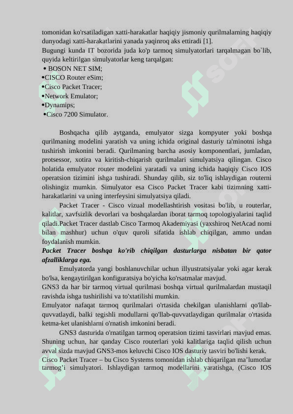 TARMOQ EMULYATORLARI VA ULARDAN FOYDALANISH 2