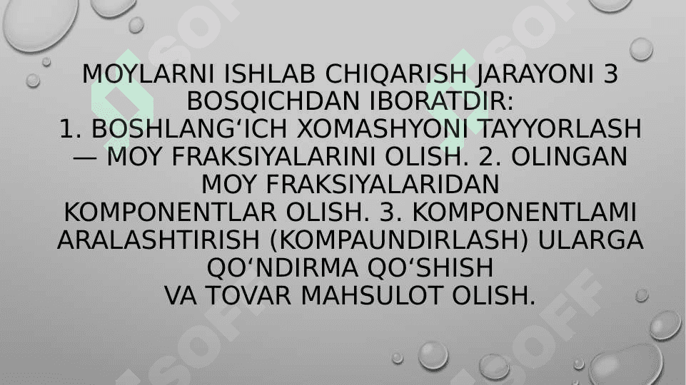 MOYNI DEPARAFINLASH JARAYONI KIMYOSI VA TEXNALOGIYASI 3