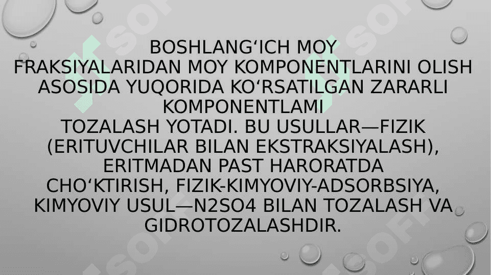 MOYNI DEPARAFINLASH JARAYONI KIMYOSI VA TEXNALOGIYASI 5