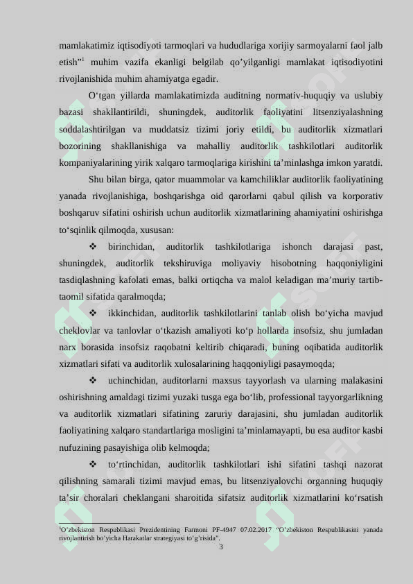 KORXONANI AUDITORLIK TEKSHIRUVIDAN O'TKAZISH ISHCHI DASTURI 3