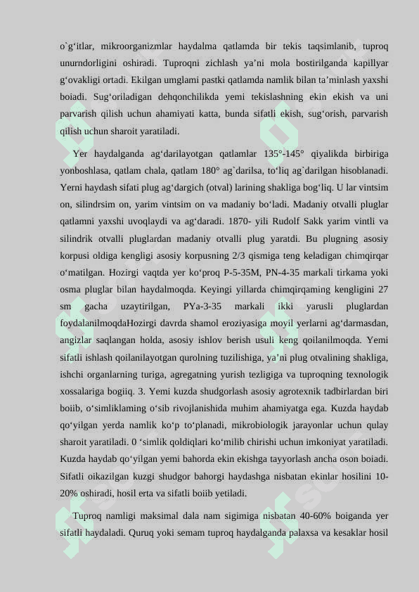 Yerni kuzgi bug`doy va g`o`za ekishga tayyorlash 2