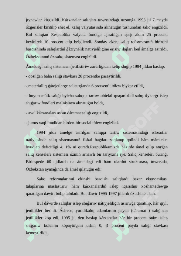 Ózbekstan Respublikası Salıq sistemasınıń qáliplesiw hám rawajlanıw basqıshları 4