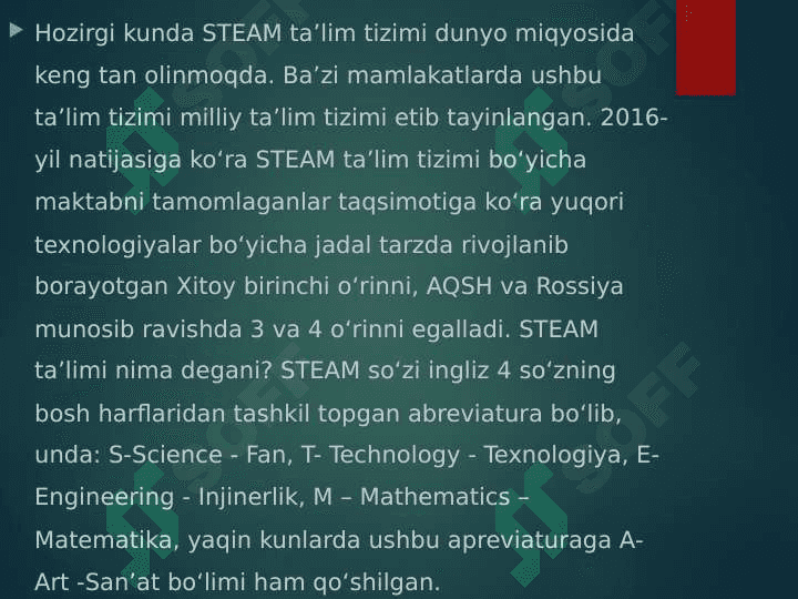Maktabgacha ta'limda STEAM ta'lim texnologiyasidan foydalanish mohiyati 6