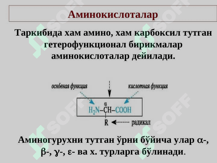 Aminokislotalar. Peptidlar va oqsillar | Аминокислоталар. Пептидлар ва оқсиллар 5