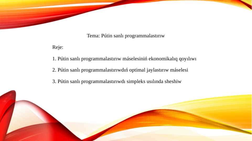 Pútin sanlı programmalastırıw