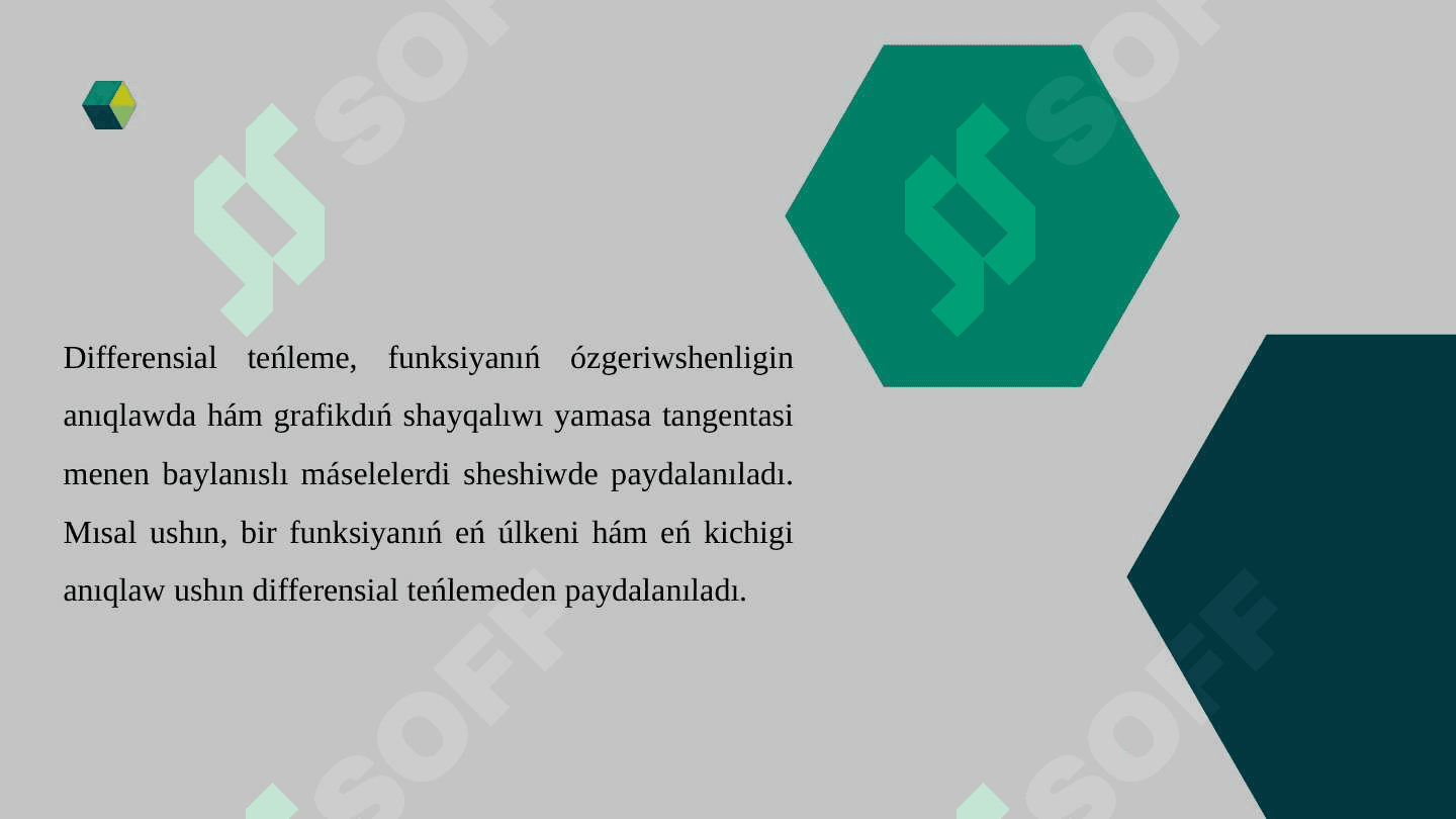 Tebrenislerdiń differenciallıq teńlemesi 3